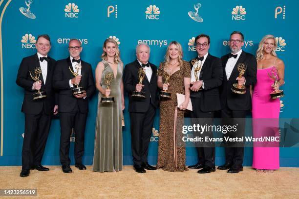 74th ANNUAL PRIMETIME EMMY AWARDS -- Pictured: Javier Winnik, Tom Broecker, Caroline Maroney, Lorne Michaels, Erin Doyle, Steve Higgins, Erik...