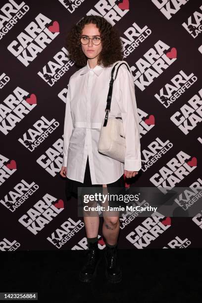 Ella Emhoff attends as Karl Lagerfeld celebrates the Cara Loves Karl Capsule Collection with Cara Delevingne at SAGA on September 12, 2022 in New...