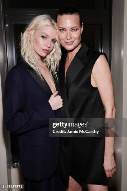 Stella Maxwell and Shalom Harlow attend as Karl Lagerfeld celebrates the Cara Loves Karl Capsule Collection with Cara Delevingne at SAGA on September...