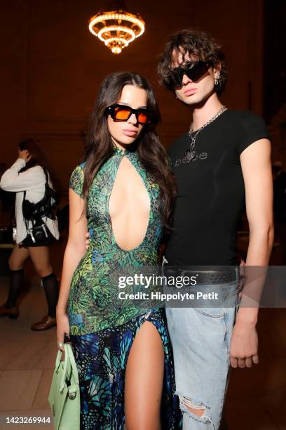 Tessa Brooks and Dylan Snyder attend the Kim Shui fashion show during September 2022 New York Fashion Week: The Shows at Vanderbilt Hall at Grand...