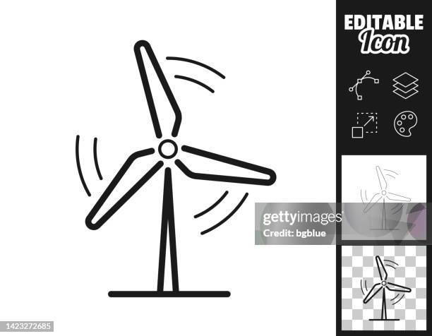 wind turbine. icon for design. easily editable - propeller stock illustrations