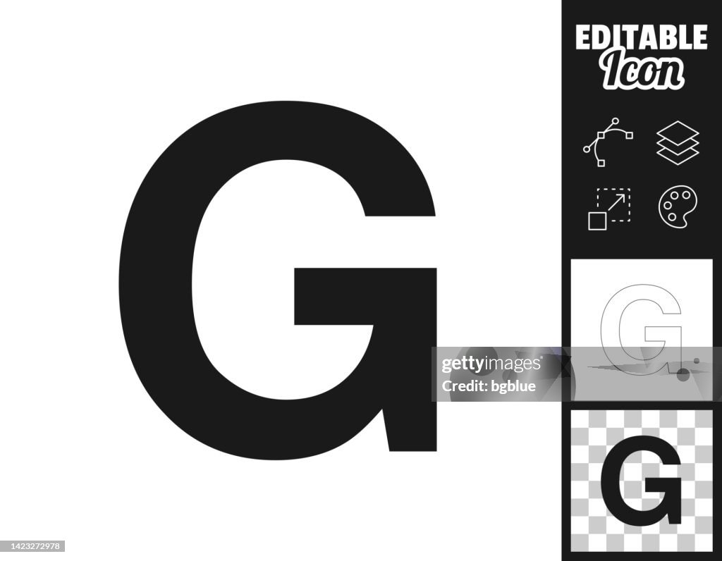 Letra G. Icono para el diseño. Fácilmente editable