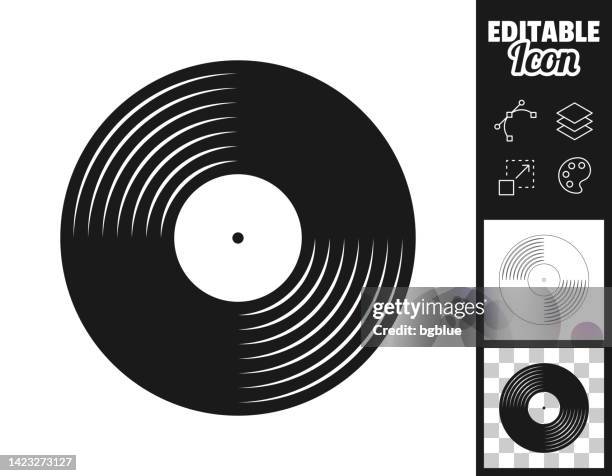 ilustrações, clipart, desenhos animados e ícones de disco de vinil. ícone para design. facilmente editável - disco áudio analógico