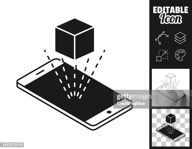 hologram with smartphone. icon for design. easily editable - flight simulation stock illustrations