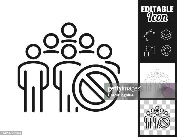 avoid crowds - no gathering. icon for design. easily editable - exclusion icon stock illustrations