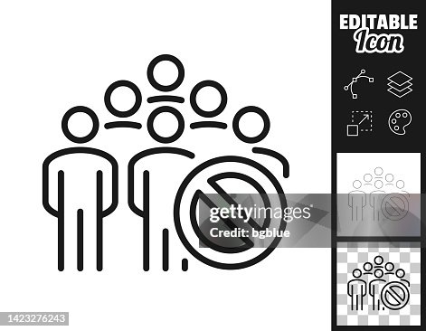 Avoid crowds - No gathering. Icon for design. Easily editable Avoid crowds - No gathering. Icon for design. Easily editable