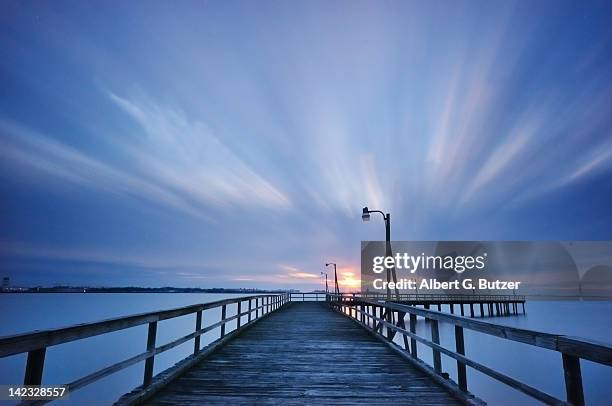 old pier in willoughby bay - norfolk virginia bildbanksfoton och bilder