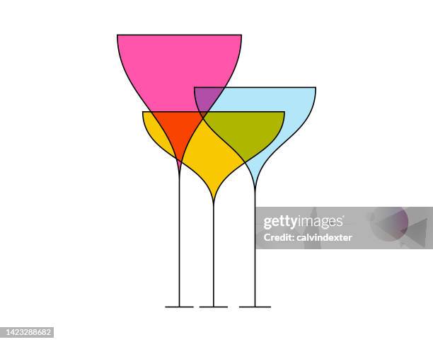 wineglasses designs - mocktail stock illustrations