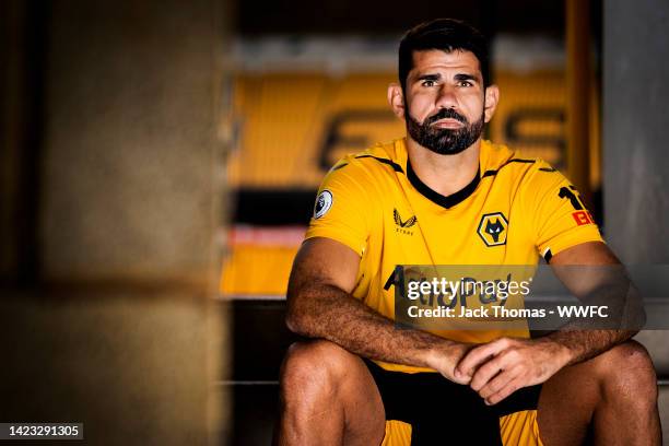 Wolverhampton Wanderers unveil new signing Diego Costa at Molineux on September 08, 2022 in Wolverhampton, England.