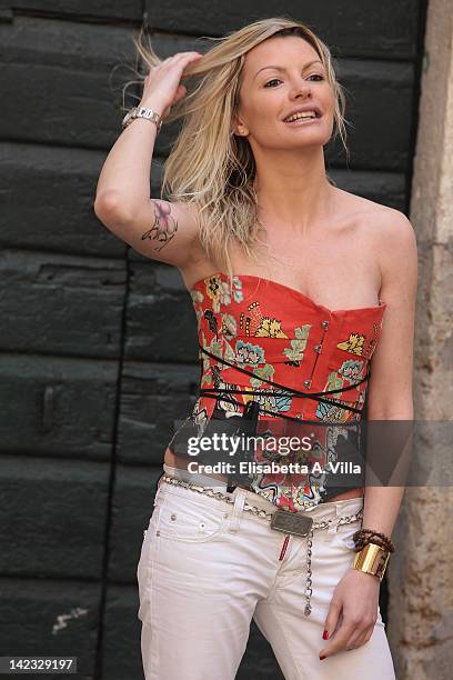 Actress Licia Nunez attends 'Le Tre Rose Di Eva' Mediaset TV series photocall at Castello di Torrimpietra on April 2, 2012 in Rome, Italy.