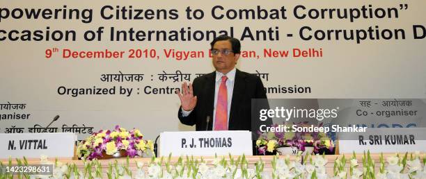 Thomas, Central Vigilance Commissioner arrives to inaugurate a seminar on Empowering Citizens to Combat Corruption, organized on the occasion of the...