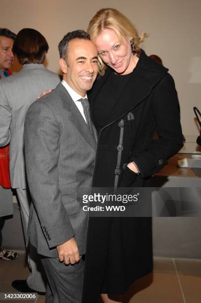 Designer Francisco Costa and Amy Sacco attend a cocktail party in honor of Hamish Bowles celebrating his new book 'Vogue Living, Houses, Gardens,...