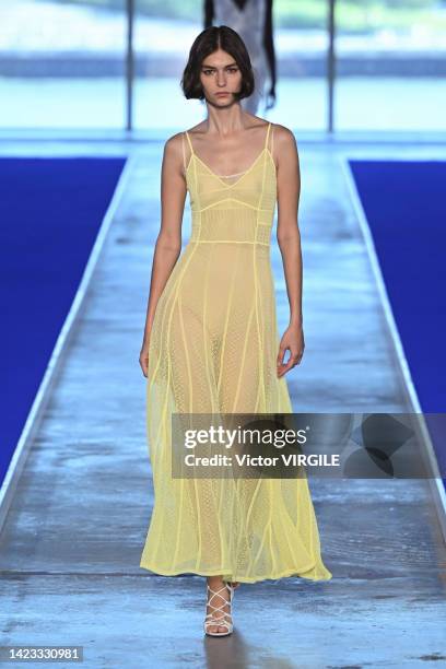 Model walks the runway during the Jason Wu Ready to Wear Spring/Summer 2023 fashion show as part of the New York Fashion Week on September 10, 2022...