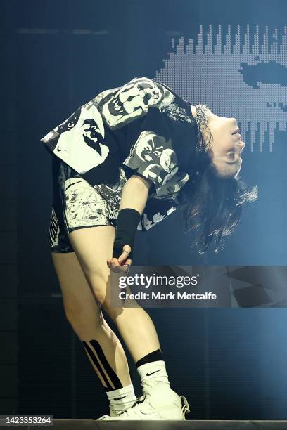 Billie Eilish performs onstage during the "Happier Than Ever" Tour at Qudos Bank Arena on September 13, 2022 in Sydney, Australia.