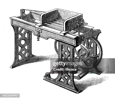 Machine Book Vector Antique Illustration Applied Mechanics And Machines Bookbinding ...
