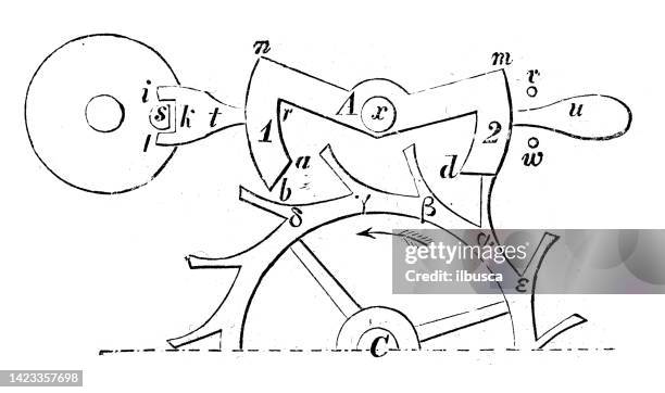 antique illustration, applied mechanics and machines: clockmaking industry - watch making stock illustrations