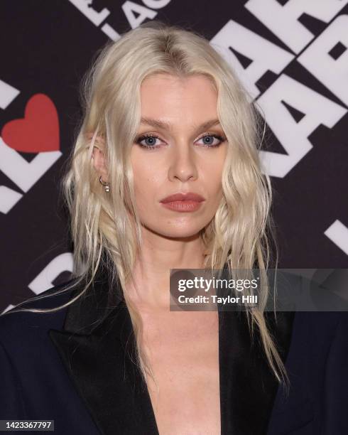 Stella Maxwell attends a celebration of the "Cara Loves Karl" capsule collection at Saga on September 12, 2022 in New York City.