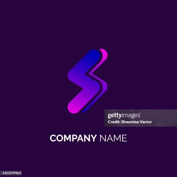 modernes geometric letter r-logo mit blauen und weißen farben, isoliert auf schwarzem hintergrund. verwendbar für business-, branding- und technologie-logos. flaches vektor-logo-design-template-element - letter s stock-grafiken, -clipart, -cartoons und -symbole