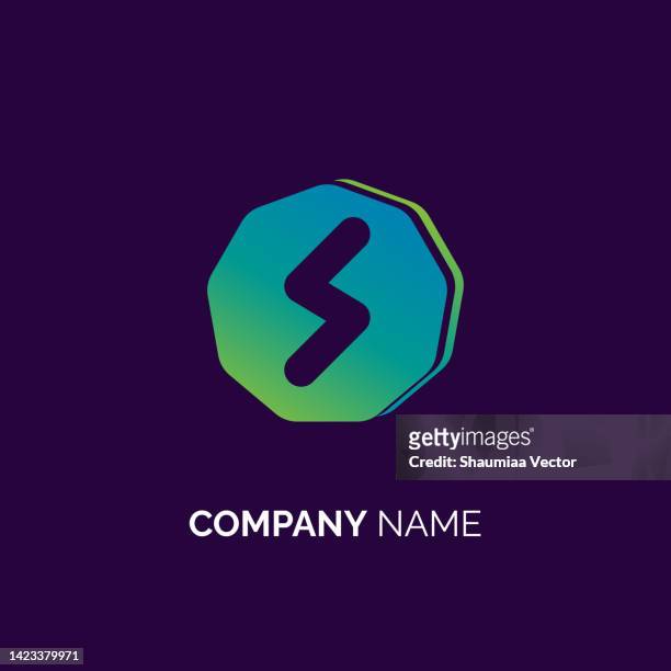modern geometric letter r logo with blue and white colours isolated on black background. usable for business, branding and technology logos. flat vector logo design template element - letter s icon stock illustrations