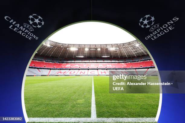 General view of the tunnel prior to the UEFA Champions League group C match between FC Bayern München and FC Barcelona at Allianz Arena on September...