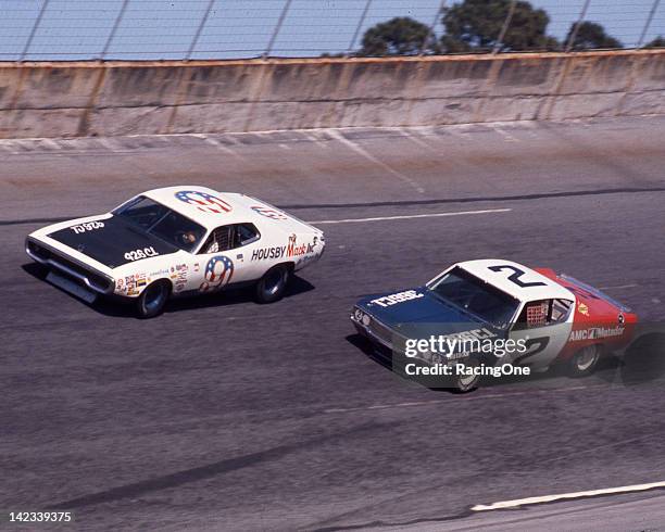 February 18, 1973: Action during the Daytona 500 NASCAR Cup race at Daytona International Speedway has Pete Hamilton in Jack Housby’s Plymouth...