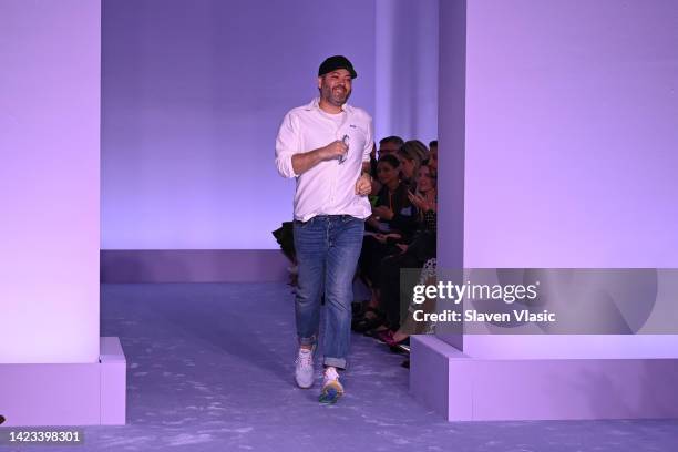 Designer Brandon Maxwell walks the runway at the Brandon Maxwell fashion show during September 2022 New York Fashion Week: The Shows at Christie's on...