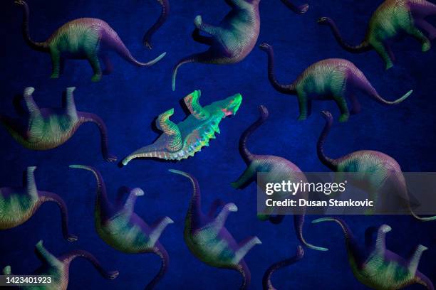 different in the crowd - dinosaur drawing stock illustrations