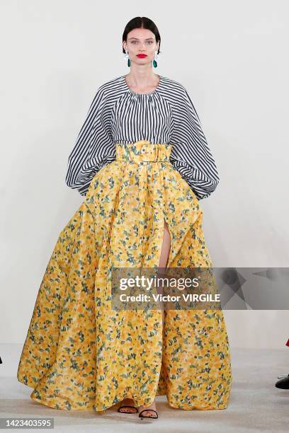 Model walks the runway during the Carolina Herrera Ready to Wear Spring/Summer 2023 fashion show as part of the New York Fashion Week on September...