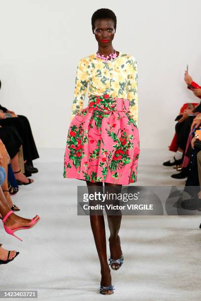 Model walks the runway during the Carolina Herrera Ready to Wear Spring/Summer 2023 fashion show as part of the New York Fashion Week on September...