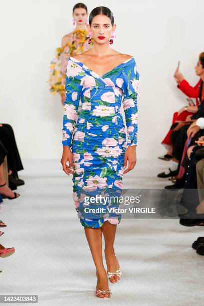 Model walks the runway during the Carolina Herrera Ready to Wear Spring/Summer 2023 fashion show as part of the New York Fashion Week on September...