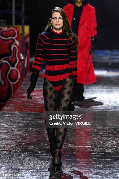 Julia Fox walks the runway during the Tommy Hilfiger Ready to Wear Spring/Summer 2023 fashion show as part of the New York Fashion Week on September...