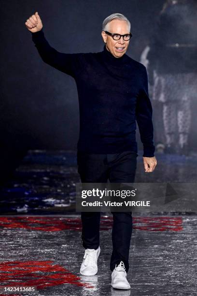 Fashion designer Tommy Hilfiger walks the runway during the Tommy Hilfiger Ready to Wear Spring/Summer 2023 fashion show as part of the New York...