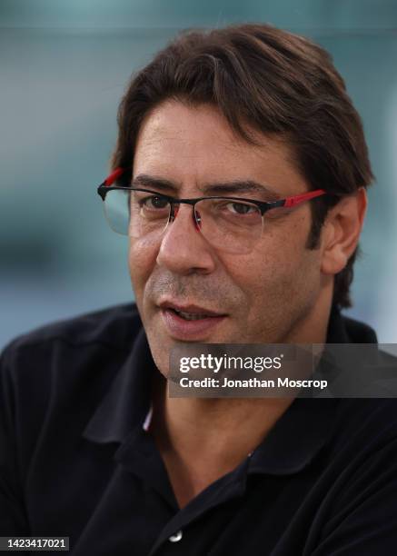 Manuel Rui Costa SL benfica President reacts during the training session ahead of their UEFA Champions League group H match against Juventus at...