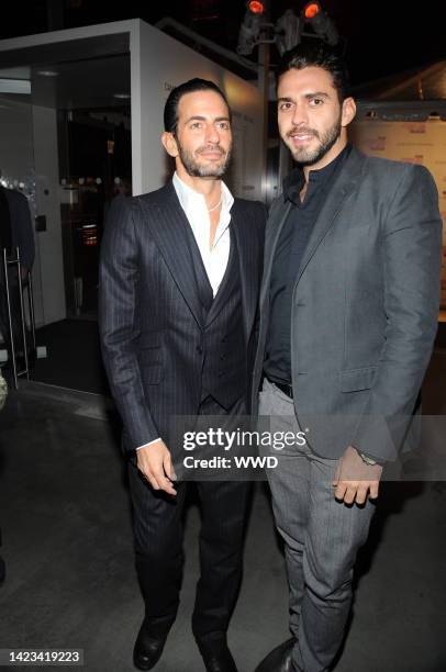 Designer Marc Jacobs and boyfriend Lorenzo Martone attend Elizabeth Peyton's "Live Forever: Elizabeth Peyton" exhibition party at the New Museum in...