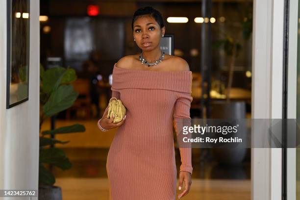 Founder & Creative Director of Izayla, I'sha Dunston attends the Black in Fashion Council Discovery Showrooms, Presented by Mailchimp at NYFW: The...