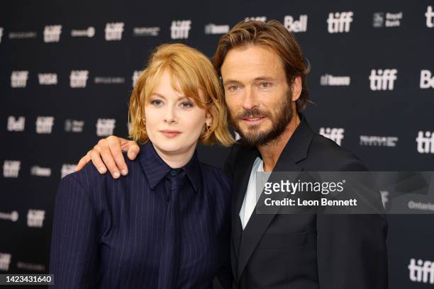 Emily Beecham and Andreas Pietschmann attend the "1899" Premiere during the 2022 Toronto International Film Festival at TIFF Bell Lightbox on...