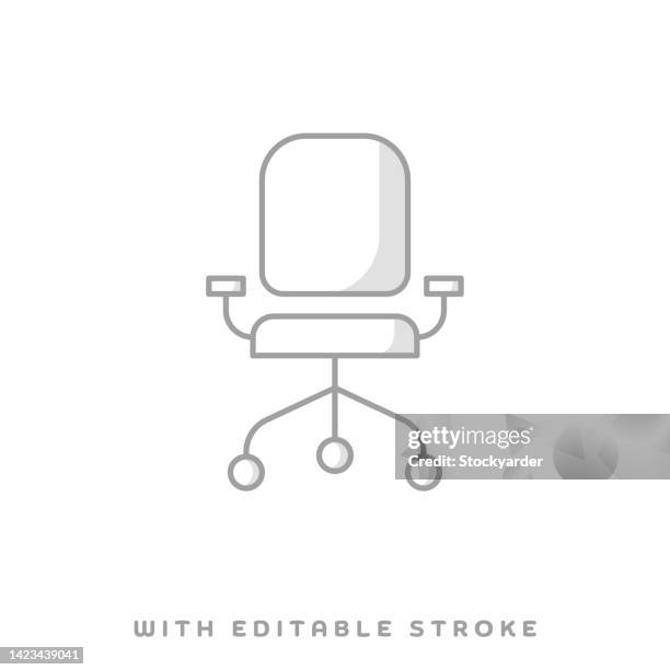 office position concept line icon with shadow. the vector illustration is outline style, pixel perfect, suitable for web and print with editable stroke. - self improvement icon stock illustrations