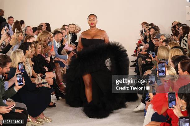 Precious Lee walks the runway during the Carolina Herrera S/S 2023 fashion show during New York Fashion Week at The Plaza Hotel on September 12, 2022...