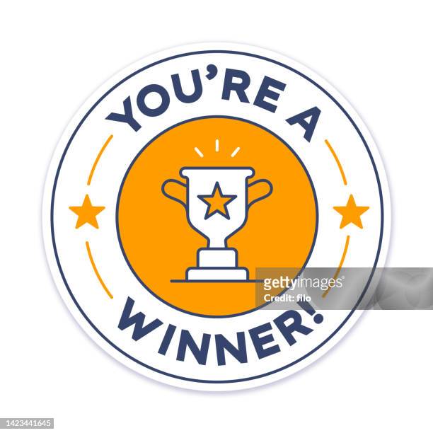 you're a winner badge - success stock illustrations
