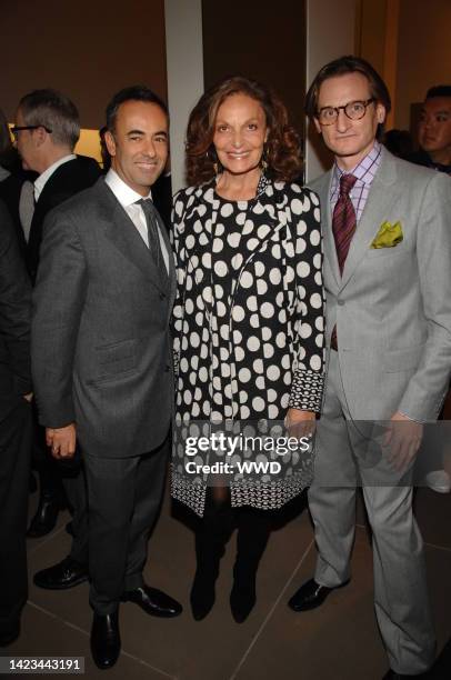 Designers Francisco Costa, Diane von Furstenberg and Hamish Bowles attend a cocktail party in honor of Hamish Bowles celebrating his new book 'Vogue...