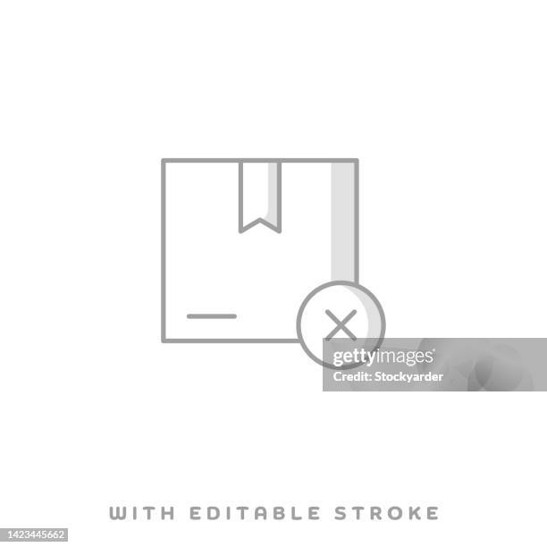 rejected order concept line icon with shadow. the vector illustration is outline style, pixel perfect, suitable for web and print with editable stroke. - system failure stock illustrations