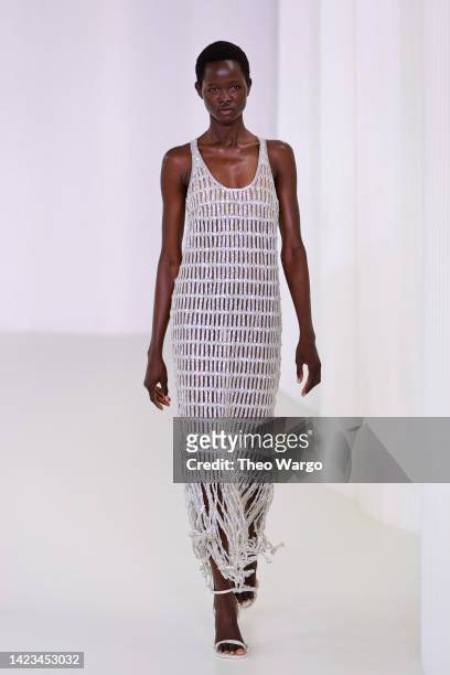 Model walks the runway for the Jonathan Simkhai fashion show during September 2022 New York Fashion Week: The Shows on September 13, 2022 in New York...