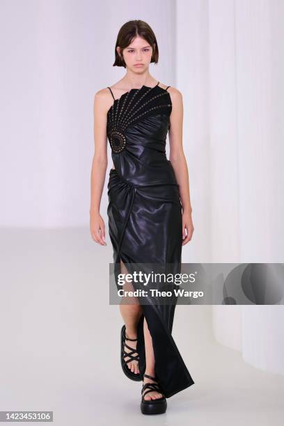 Model walks the runway for the Jonathan Simkhai fashion show during September 2022 New York Fashion Week: The Shows on September 13, 2022 in New York...