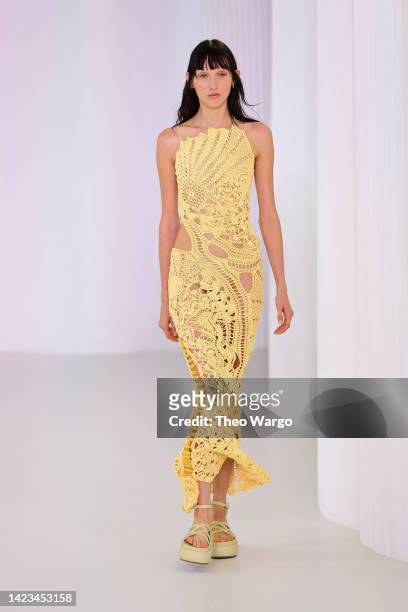 Model walks the runway for the Jonathan Simkhai fashion show during September 2022 New York Fashion Week: The Shows on September 13, 2022 in New York...