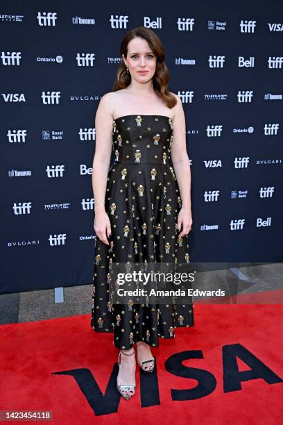 Claire Foy attends the "Women Talking" Premiere during the 2022 Toronto International Film Festival at Princess of Wales Theatre on September 13,...