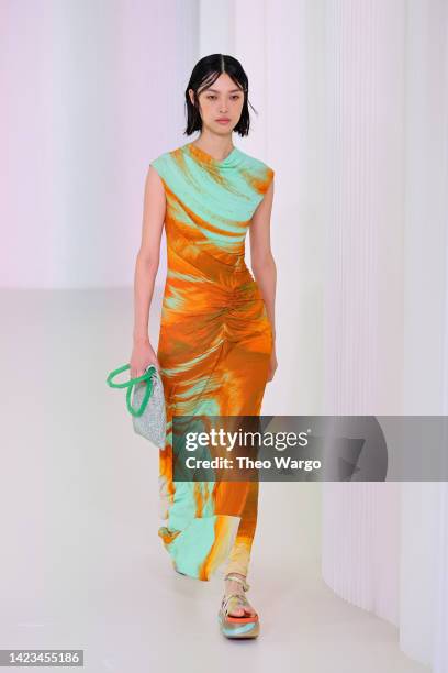 Model walks the runway for the Jonathan Simkhai fashion show during September 2022 New York Fashion Week: The Shows on September 13, 2022 in New York...