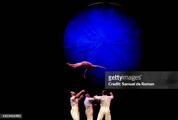 Dancers during the presentation of 'Luzia', at The Cirque Du Soleil presents "Luzia" at Teatro Abadía on September 13, 2022 in Madrid, Spain.
