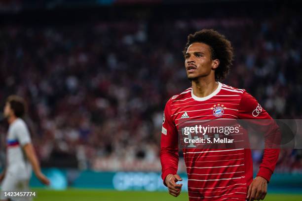 Leroy Sane of FC Bayern Muenchen after his goal during the UEFA Champions League group C match between FC Bayern München and FC Barcelona at Allianz...