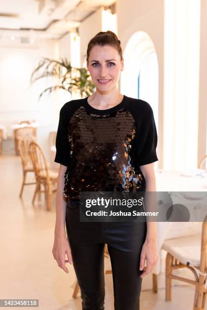 Bella Lesnik attends the QVC X Pur Lu By Frauke Ludowig presentation on September 13, 2022 in Duesseldorf, Germany.