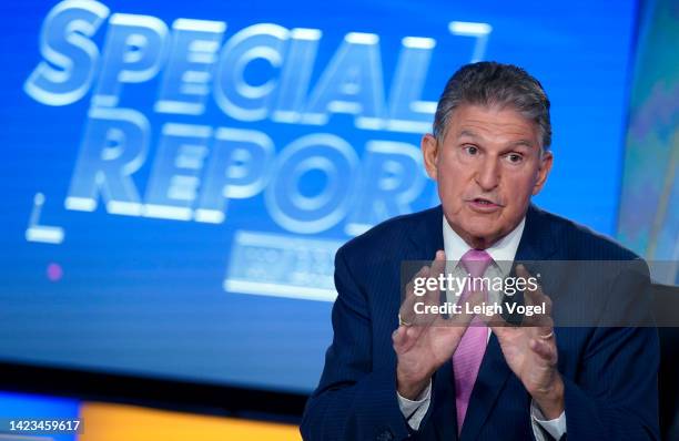 Sen. Joe Manchin speaks with Bret Baier during "Special Report With Bret Baier" at FOX News D.C. Bureau on September 13, 2022 in Washington, DC.